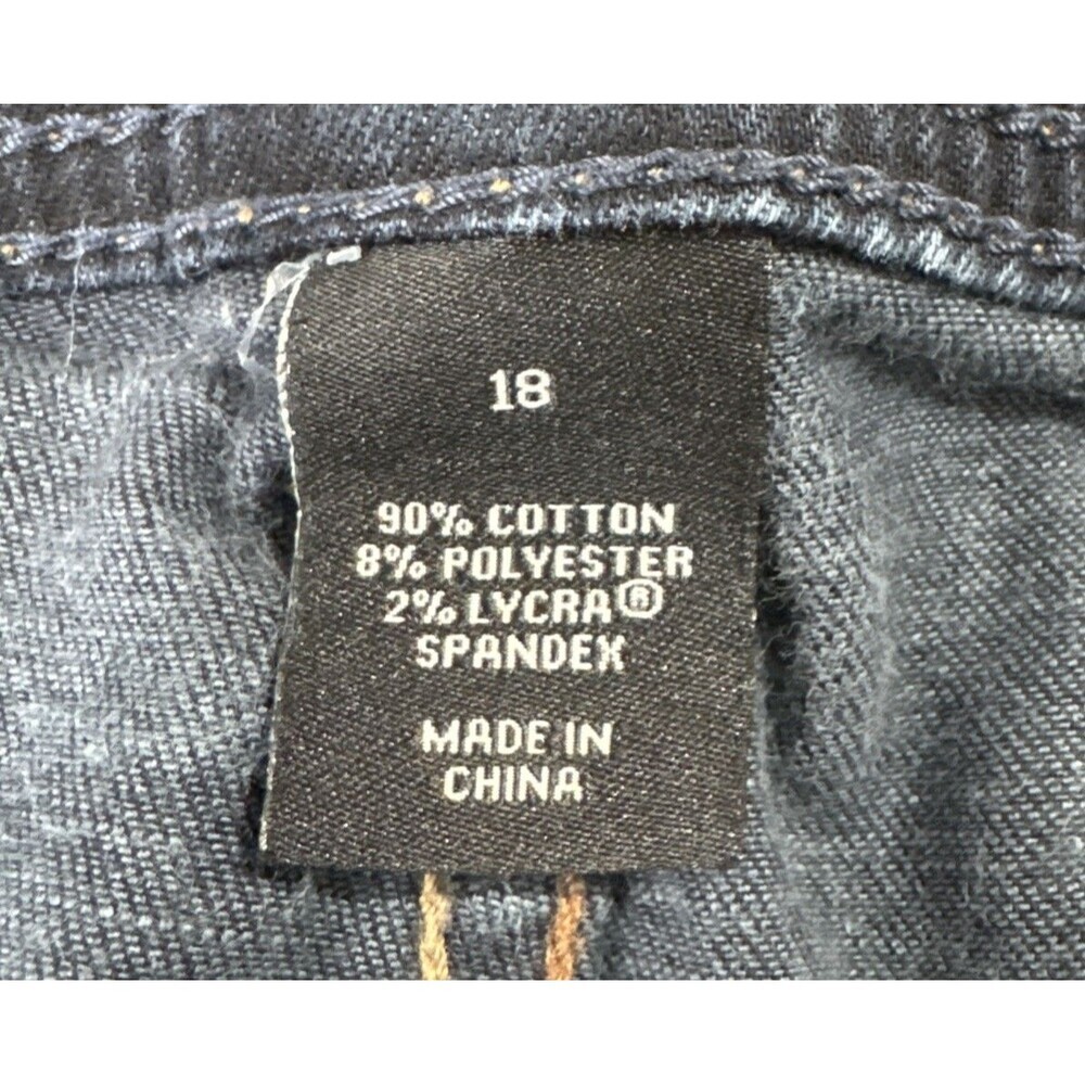 Lane Bryant Crop Genius Fit Jeans Plus 18 (38x25) Dark Wash Blue Stretch Womens - Picture 4 of 10